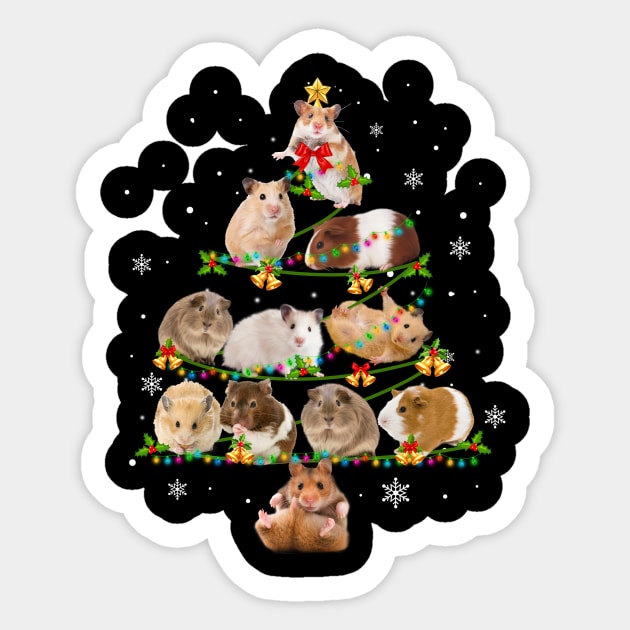 Cute Guinea Pig Christmas Tree Xmas Gift Sticker by Simpsonfft